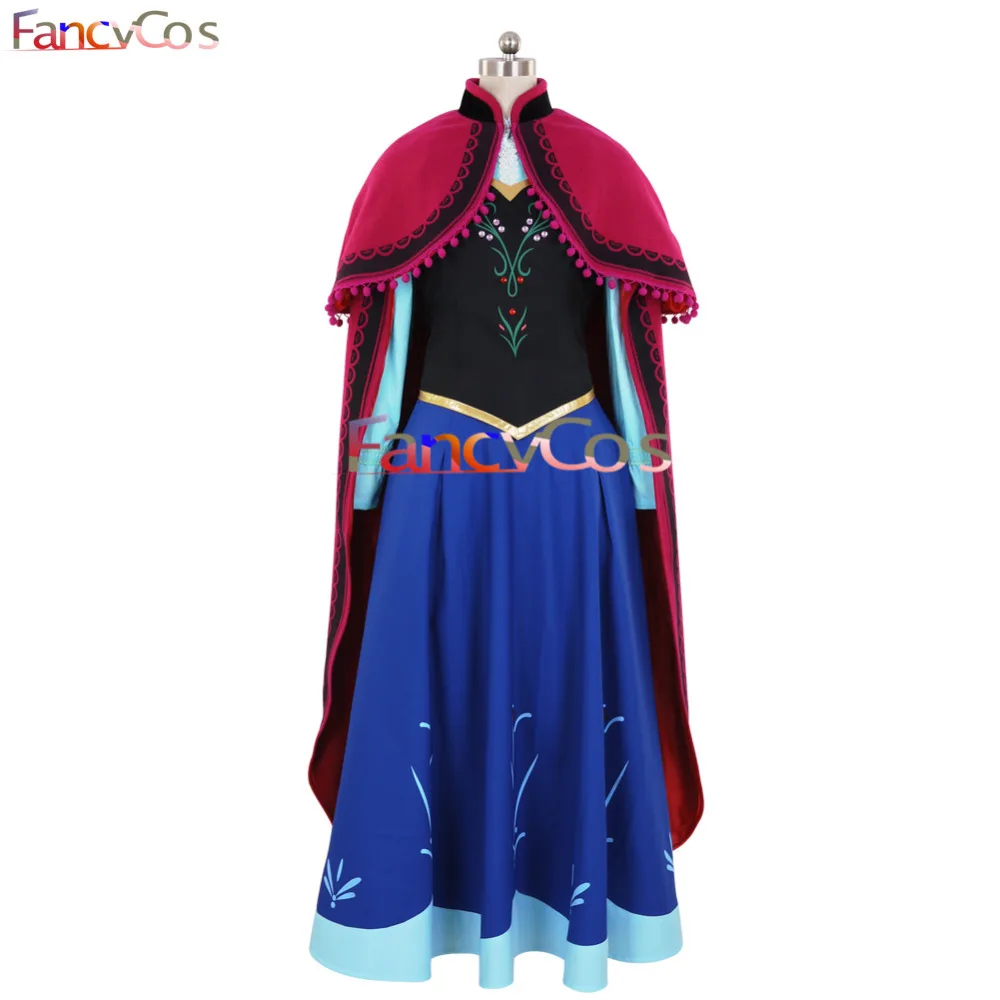 Костюм Анны на Хэллоуин розово-красный плащ косплей взрослая Эльза платье