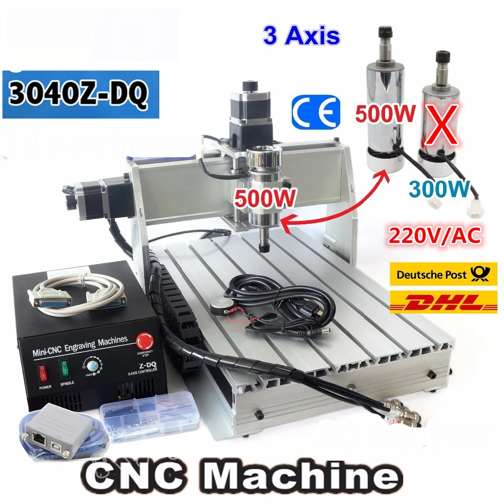 Настольный 3 осевой USB Mach3 3040 CNC 500 Вт 3040Z DQ шариковый винт фрезерный станок с ЧПУ