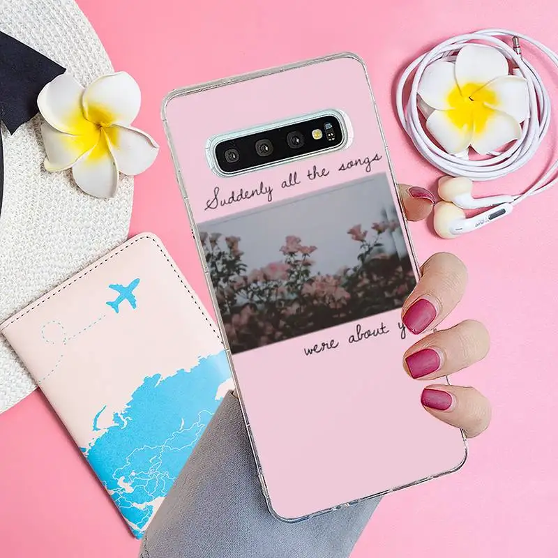 

Aesthetics songs lyrics Phone Case Transparent for Samsung A71 S9 10 20 HUAWEI p30 40 honor 10i 8x xiaomi note 8 Pro 10t 11