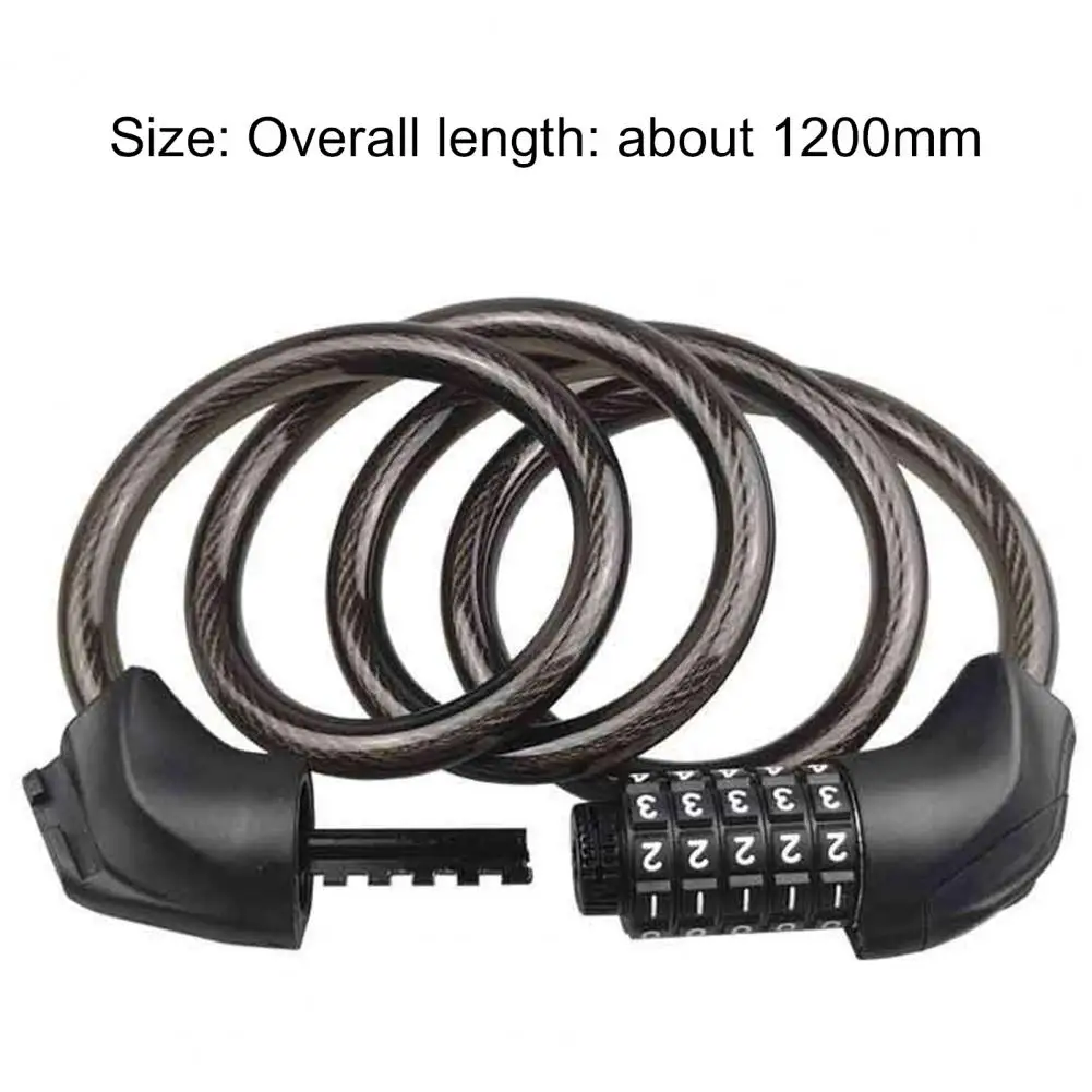 

Spiral Steel Cable Universal Protective Bicycle Lock Stainless Steel Cable Coil Bicycle Accessories Lock Anti-theft 5 Digit Pass