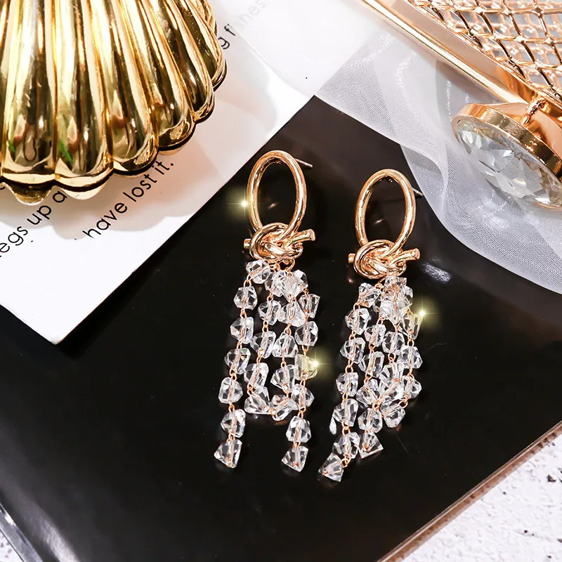 Корейские аксессуары для женщин и девушек Модные Изящные Висячие длинные серьги