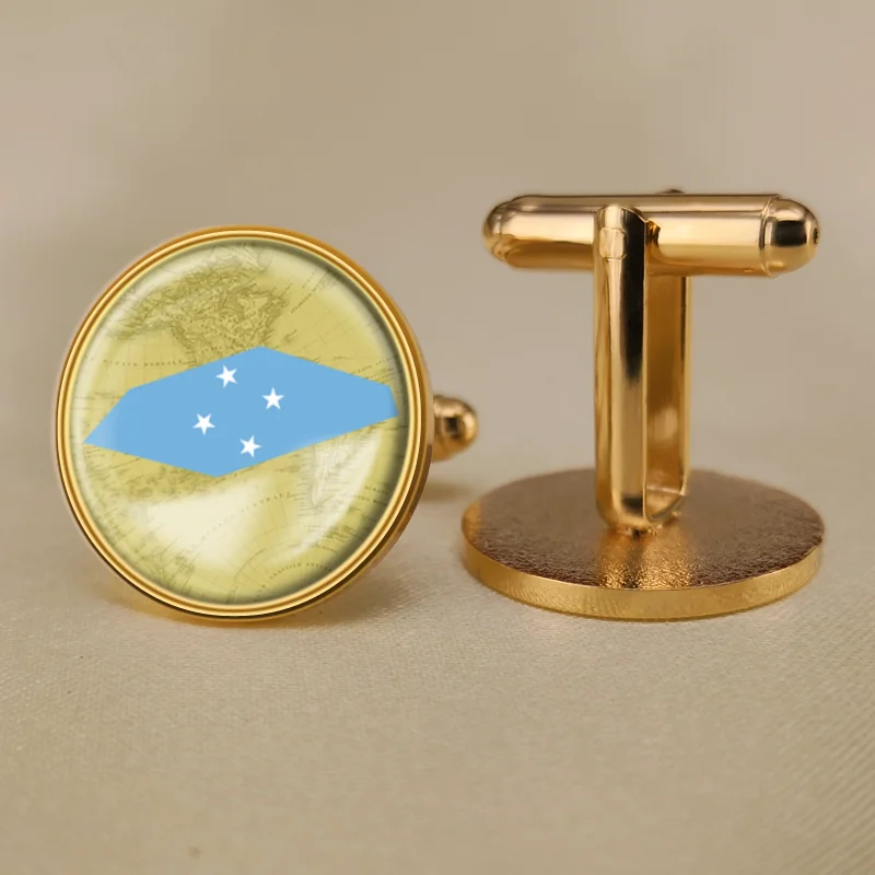 Микронезия микронезийской карта запонки с изображением флага|Зажимы для
