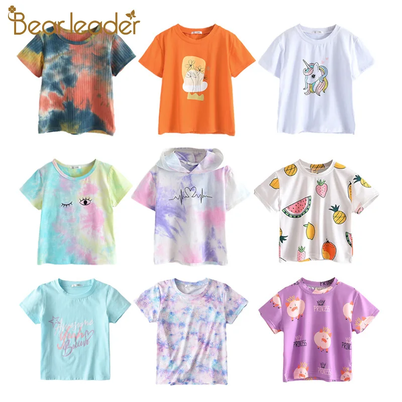

Bear Leader/От 2 до 6 лет футболка с единорогом для девочек; Футболки с короткими рукавами для мальчиков; Новинка; Детская одежда с рисунком; Вечерн...