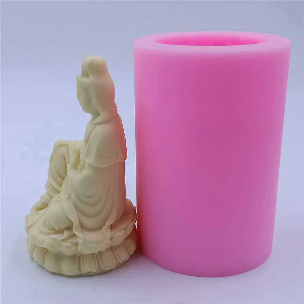 Китайские силиконовые формы для свечей Bodhisattva дизайн Будды силиконовая форма