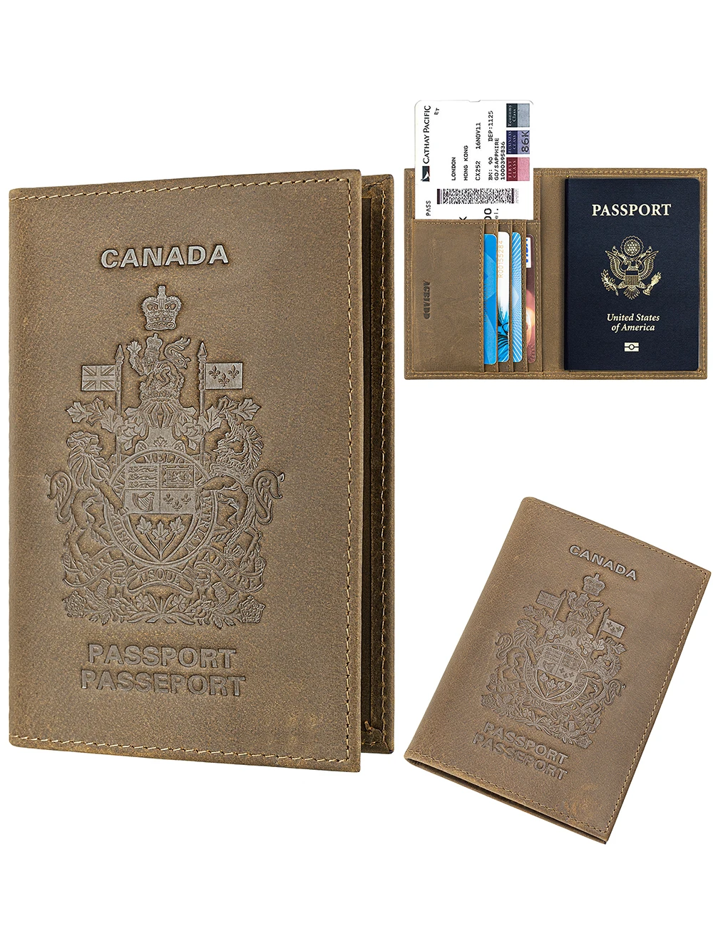 Чехол кошелек из натуральной кожи с rfid блокировкой для загранпаспорта и