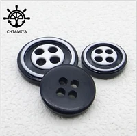 fashion resin button with four eyes and thin edge button with black and white four eyes shirt button