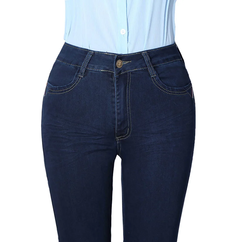 Джинсы клеш МОМ женские с завышенной талией узкие джинсы брюки из денима стрейч