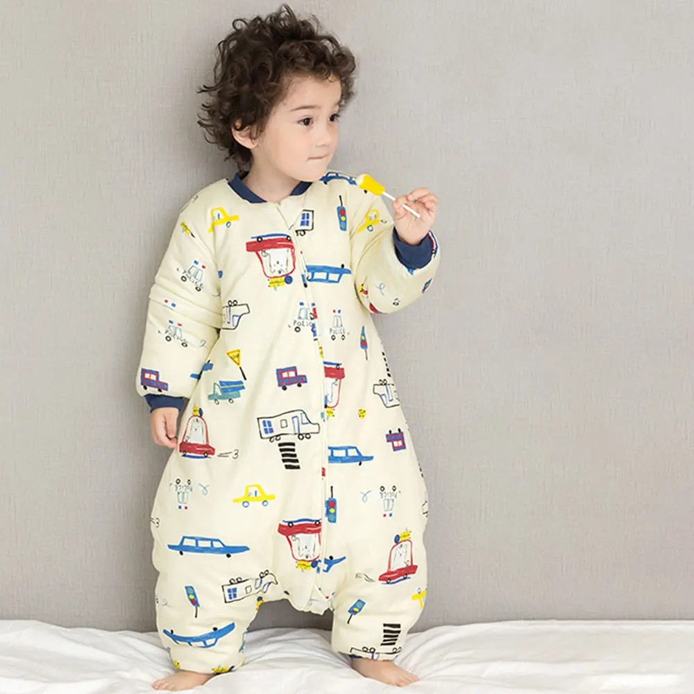 Детский спальный мешок Детская Пижама комбинезон мультяшная с разрезами теплый