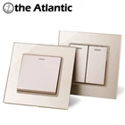 1 2 3 4 Gang настенный светильник переключатель 16A Мощность Кулисные Переключатели прерыватель Флуоресцентный светильник золото Стекло Панель лампа светильник 86 Тип