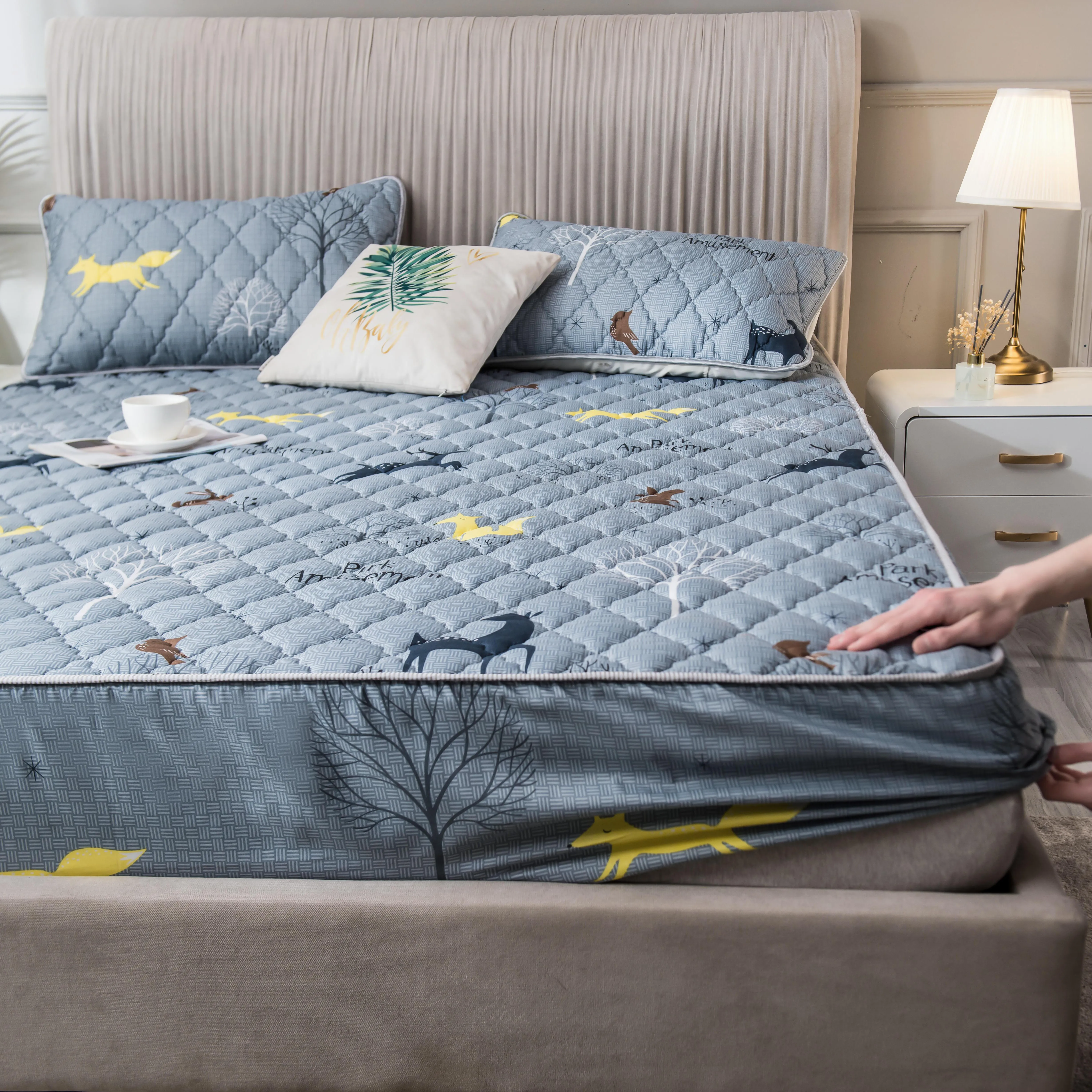 Waterproof Mattress Protector Quilted Cover King Queen Bed Fitted Sheet Anti-Bacteria Topper Pad | Дом и сад