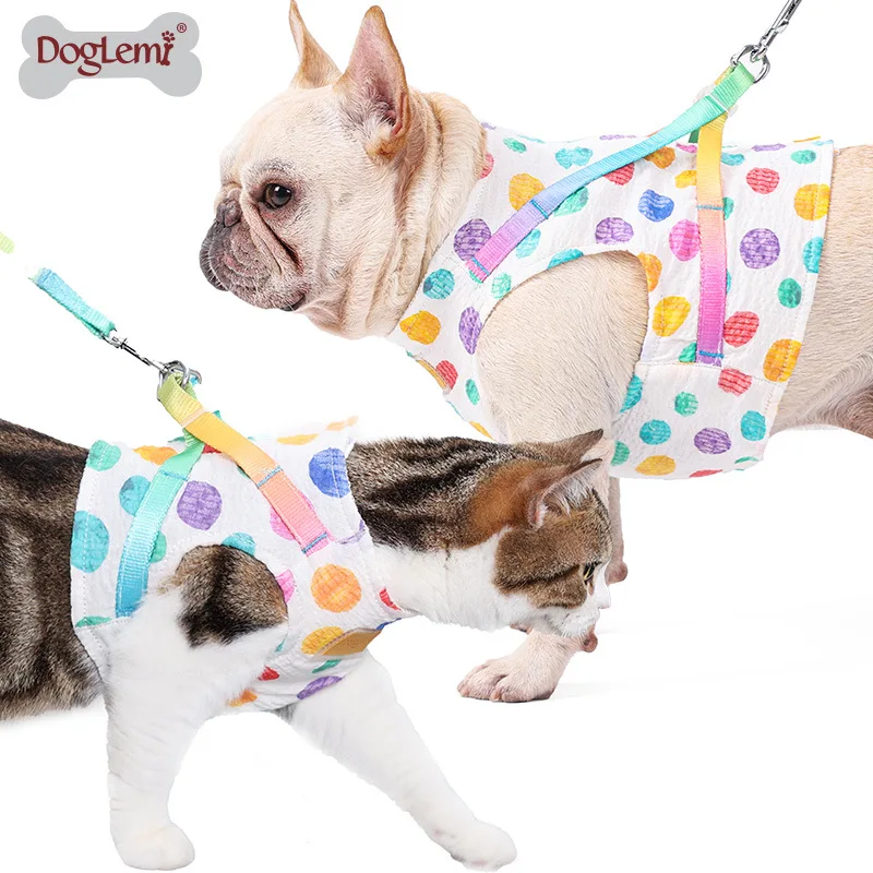 

Small and medium-sized pet chest back traction rope vest-style cat walking leash cat comfort suit dog leash chest harness