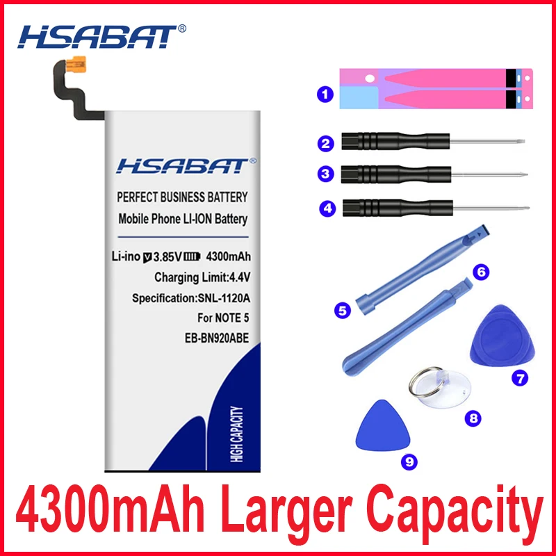 HSABAT EB-BN920ABE 4300 мАч батарея для samsung GALAXY Note 5 батареи note5 N9200 N920t проект Noble N920c N9208 SM-N9208