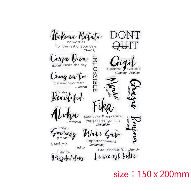 

Corpe Diem Letter Cutting Dies & Stamps Scrapbook Dariy Decoration Stencil Embossing Template Diy Greeting Card Handmade