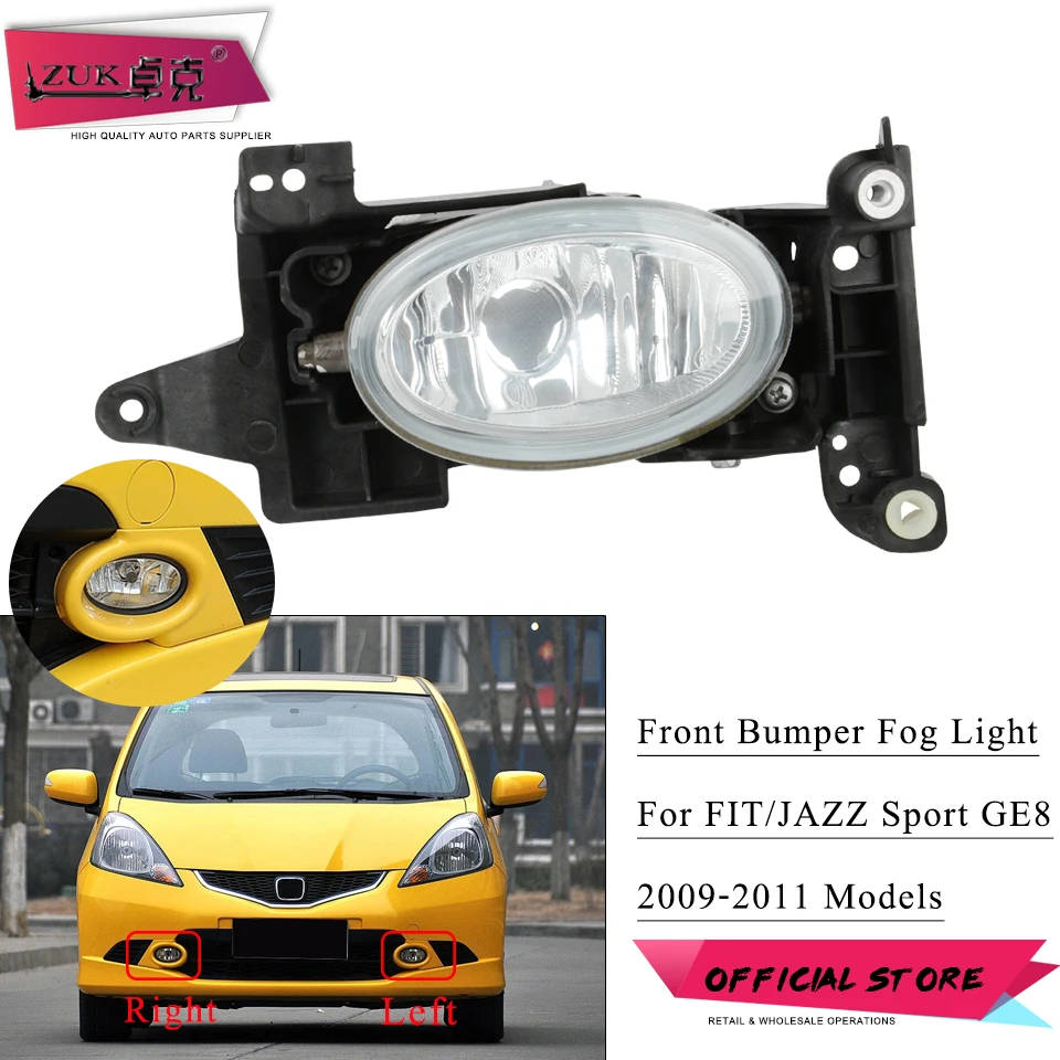 

ZUK Front Bumper Fog Light Lamp Foglights Driving Light For HONDA FIT JAZZ Sport 2009 2010 2011 GE8 33951-TF0-E11 33901-TF0-E11