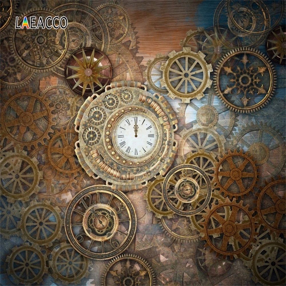 Фотофон Laeacco в стиле стимпанк зубчатая карусель гранж для фотостудии|Фон