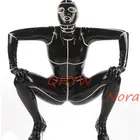 Женское боди из 100% натурального латекса, костюм с капюшоном, взрослый черный с белым боди, размер на заказ