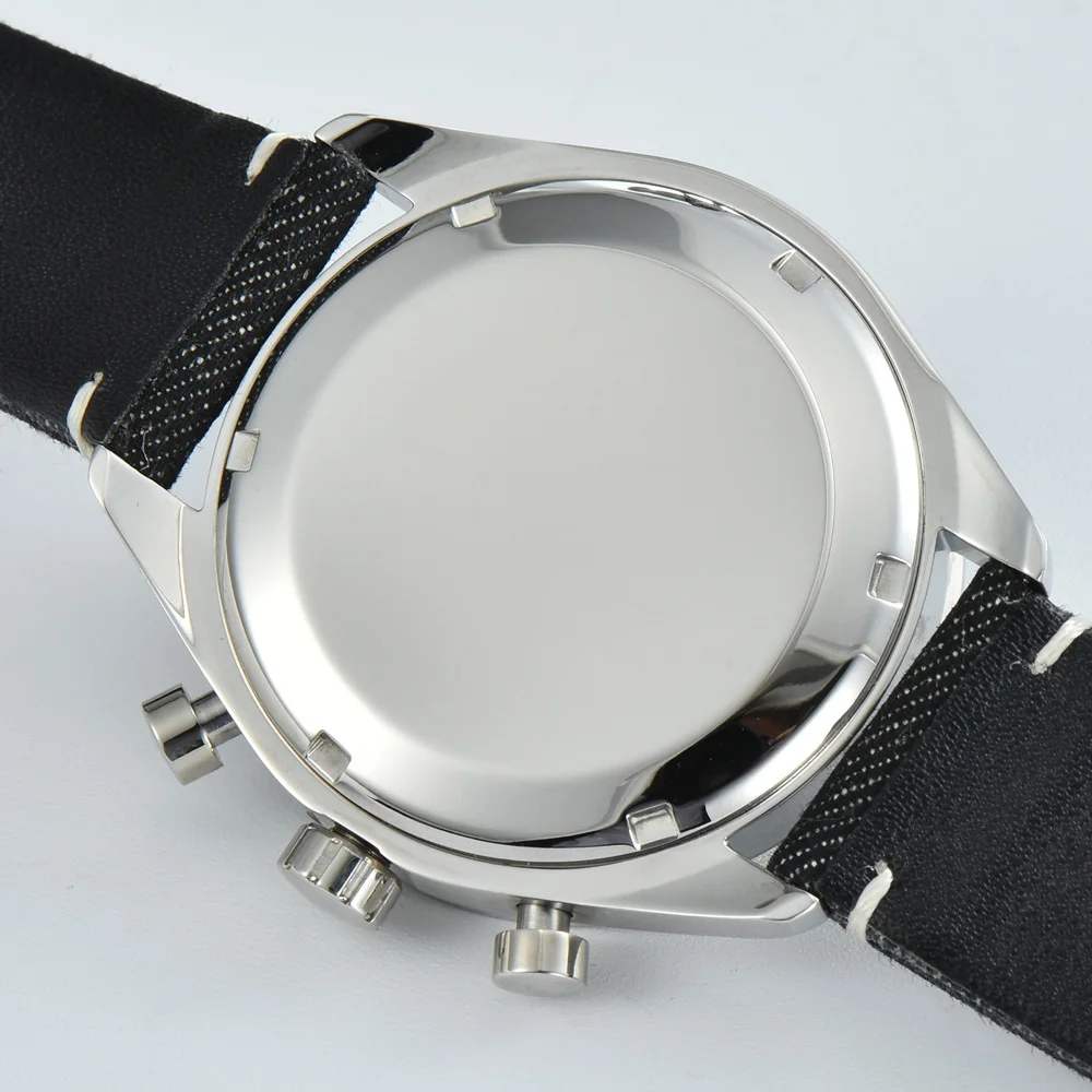 

Corgeut 40mm Men Watch Top Brand Luxury Men's Military Sports Clock Chronograph Multifunction VK Quartz Wristwatch Leather Strap