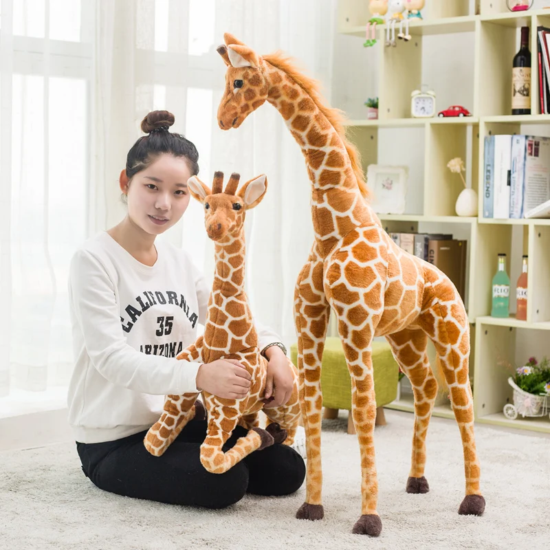 

Huge Real Life realistic Giraffe Plush Toy Cute Stuffed Animal Doll Soft Simulation Giraffe Doll High Quality Birthday Gift Kid