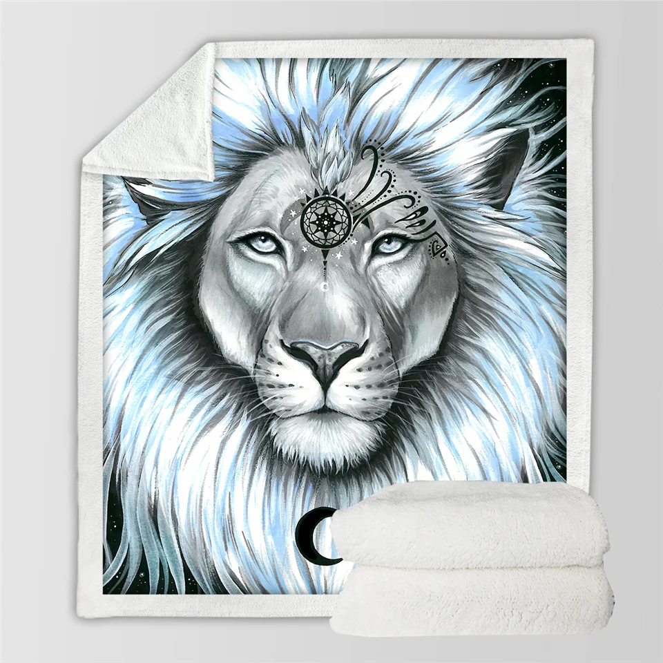 Lion Galaxy Pferd by Pixie холодное искусство микрофибра одеяло для кровати племенная лошадь пледы одеяло красочные Животные Постельные принадлежности акварель Бохо тонкое одеяло - Цвет: Lion Galaxy