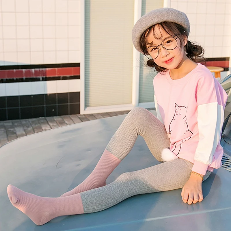 Детские леггинсы для девочек хлопковые однотонные повседневные чулки