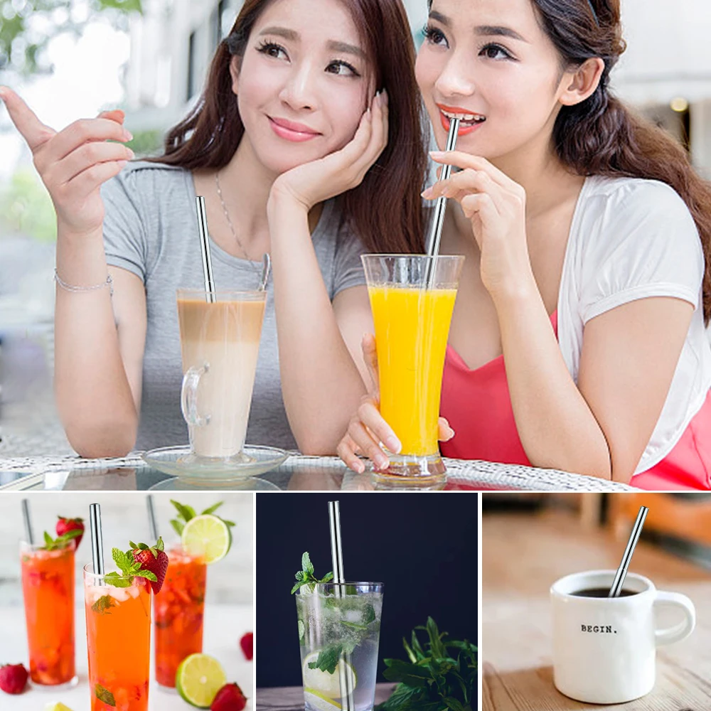 Многоразовая Выдвижная соломинка из нержавеющей стали металлическая