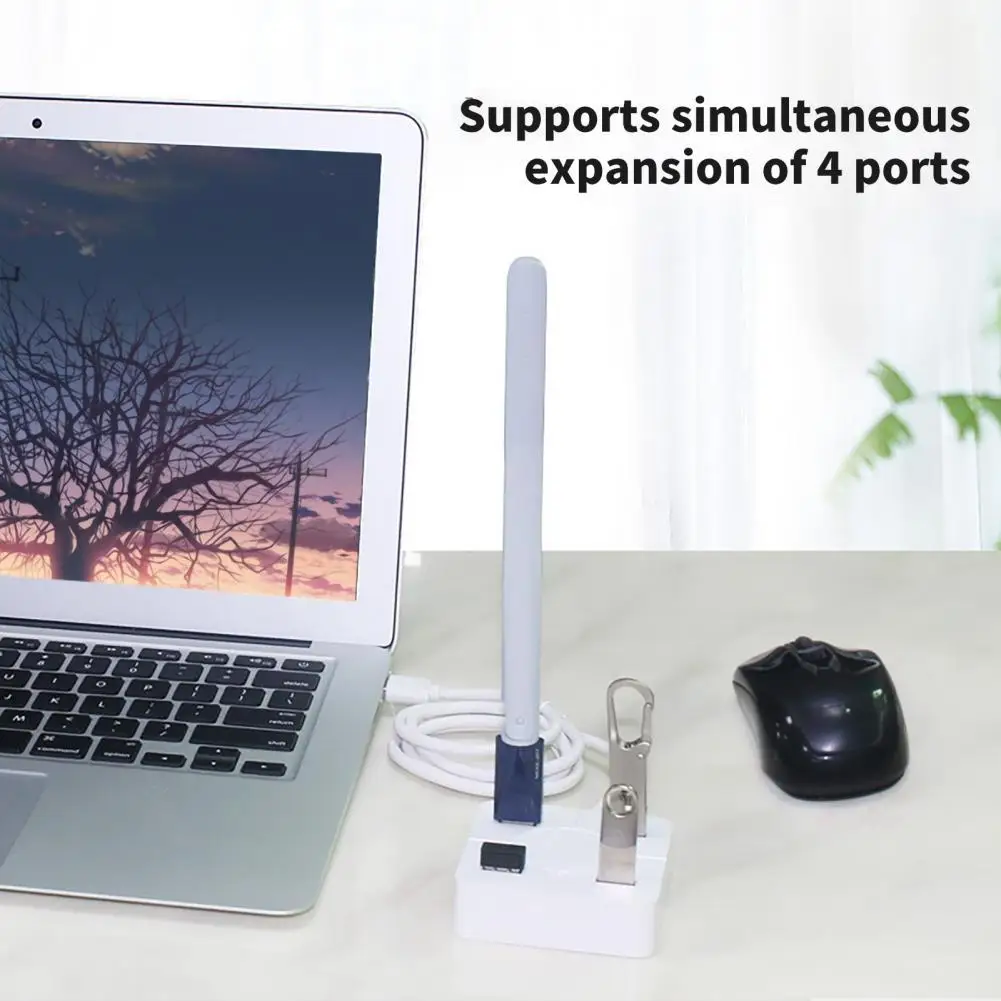 

Docking Stand High Speed Stable Output Compact 4 in 1 USB2.0 Splitter Cable Hub for Computer
