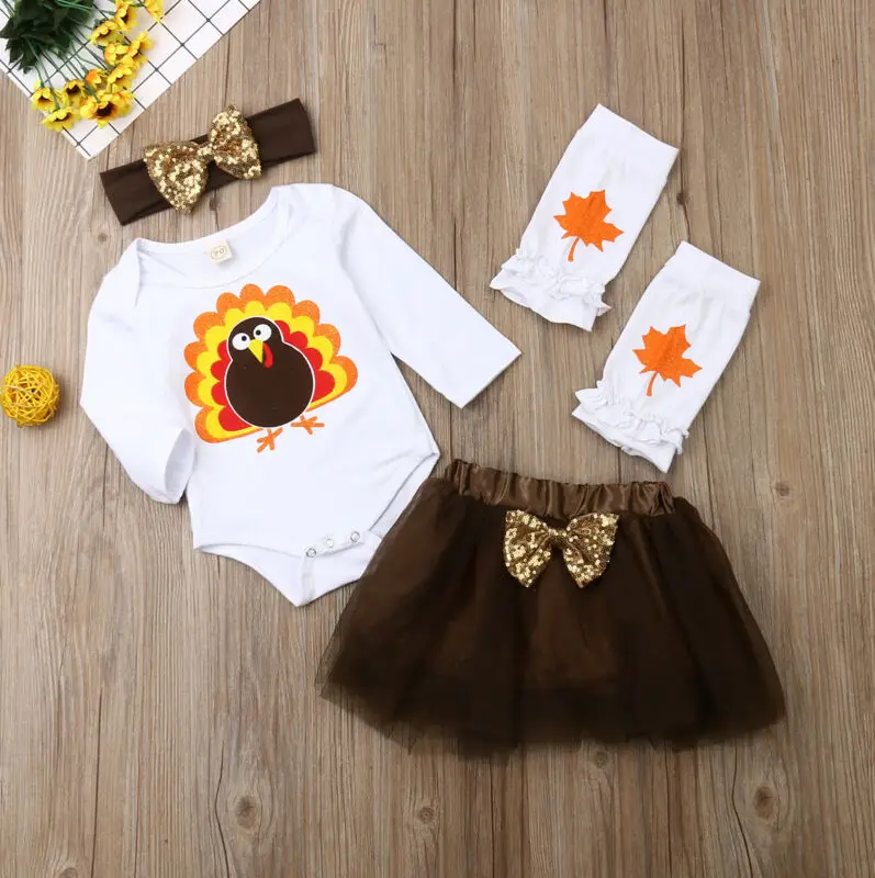 Одежда на День Благодарения для новорожденных девочек от 0 до 24 месяцев комплект
