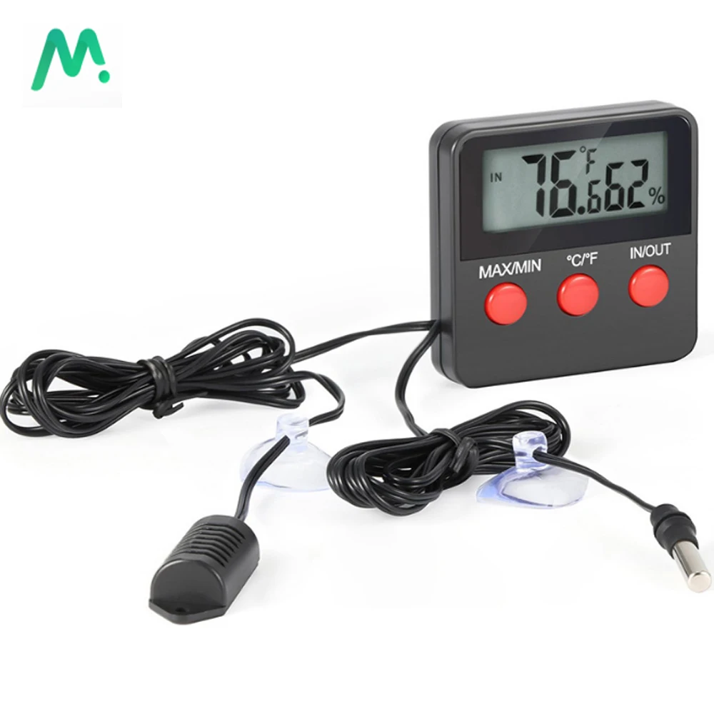 

Electronic Digital Display Thermometer Durable Hygrometer Reptile Pets Dog Incubator Eggs Hatching Monitor Sensor Instrument