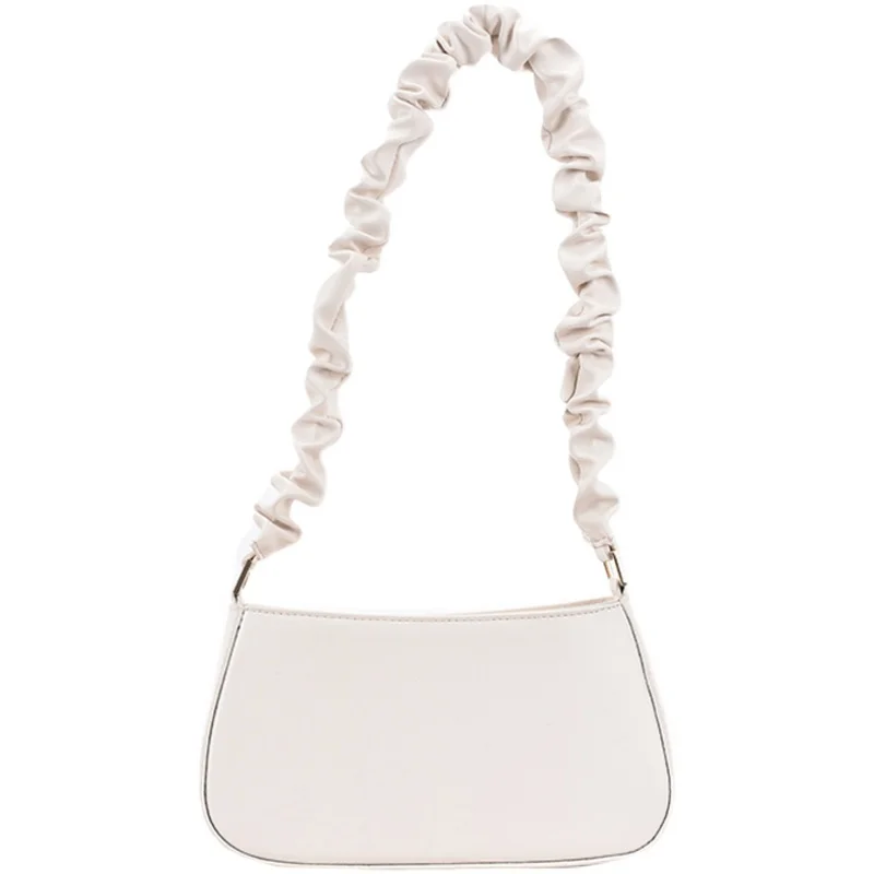 

2021 Luxury Brand Pleated Shoulder Strap Armpit Bag Summer High-quality PU Leather Women's Designer Handbag Travel Shoulder Bag