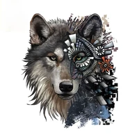 personalized mechanical wolf head car sticker funny auto decorative pvc decal high quality vinyl cover scratches waterproof pvc