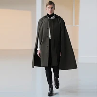mens coat fallwinter fashion long woolen coat for men bat woolen coat for men cape for men cape trend