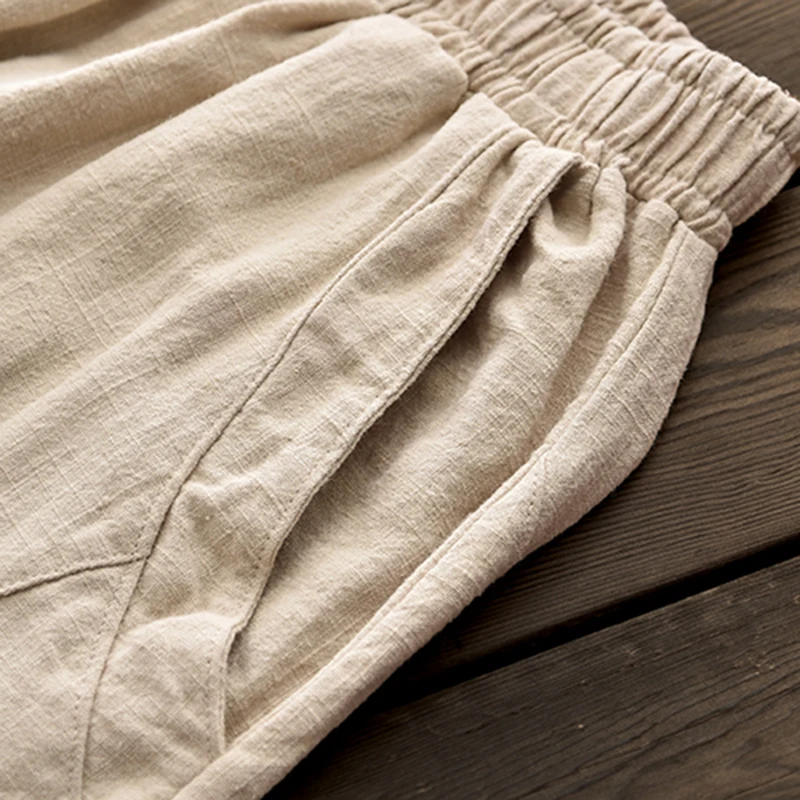 

Spring and summer original literature and art RETRO women's wear cotton and linen knickers casual pants ramie Harem Pants radish