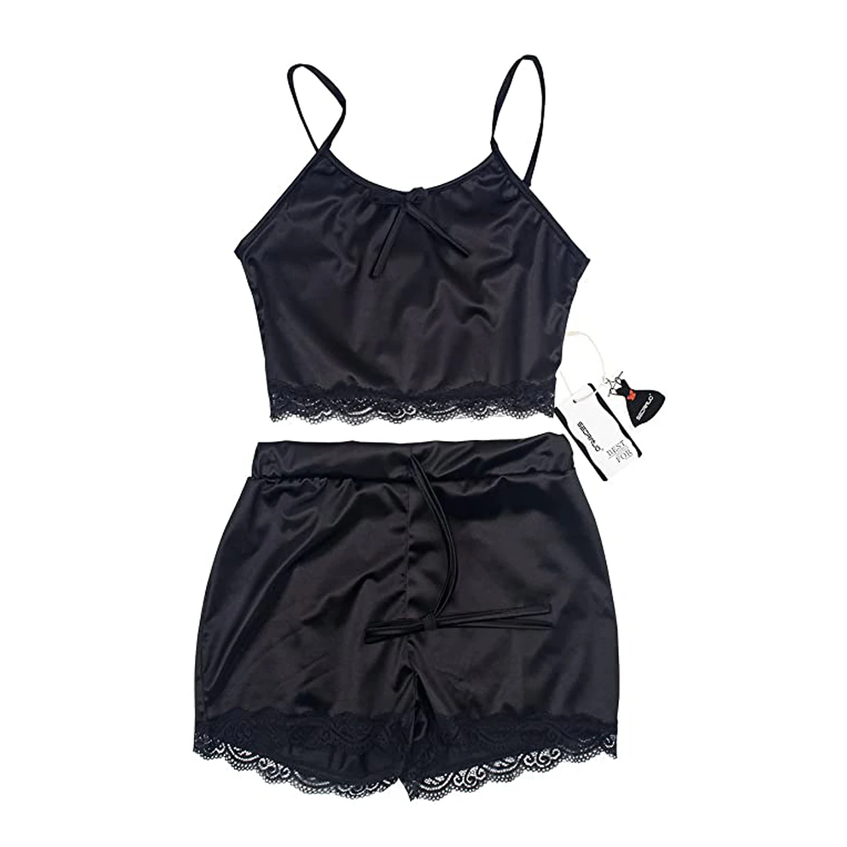 Пикантное нижнее белье жилет костюм с бантом V образным вырезом тонкая Пижама без