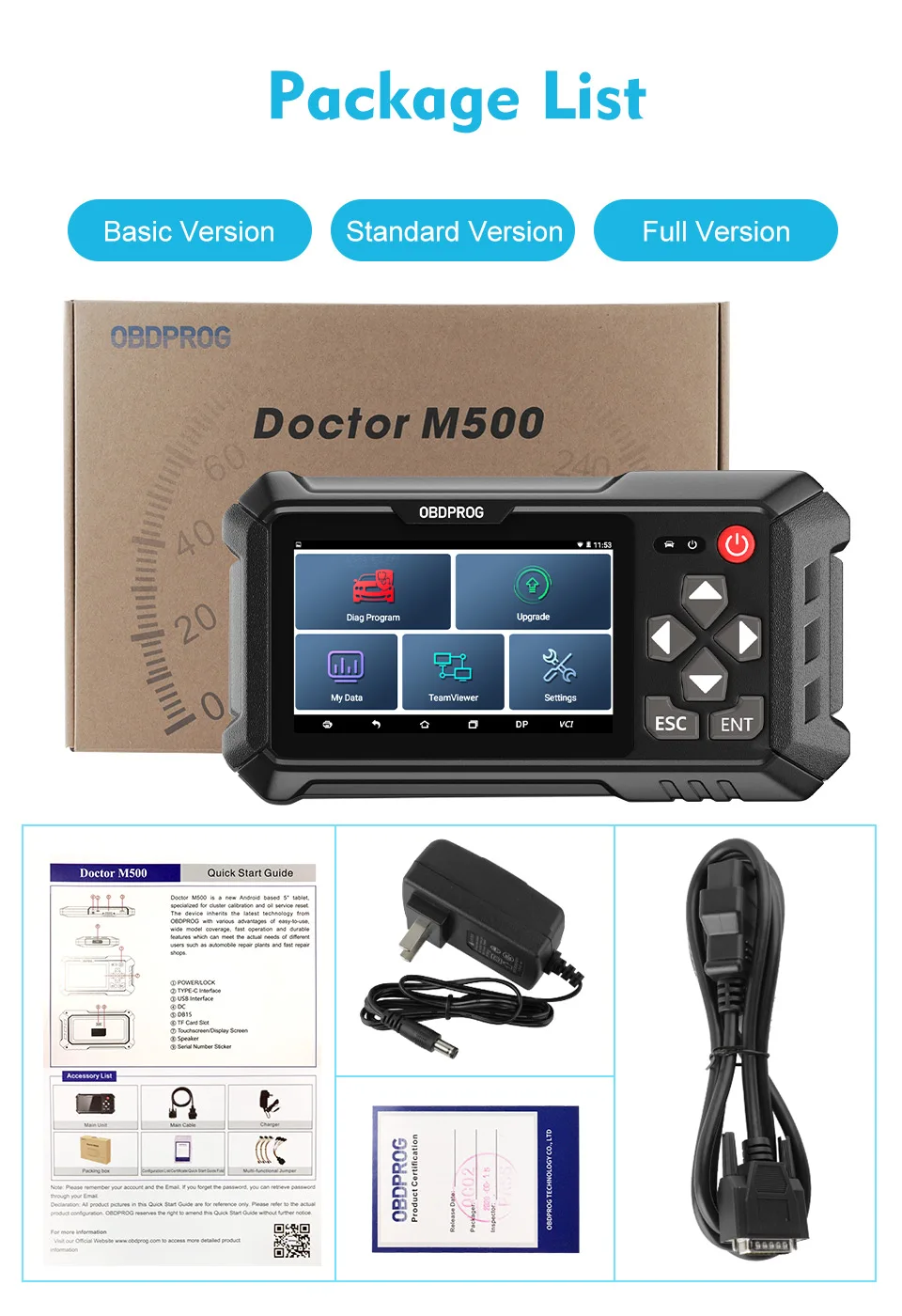 OBDPROG Doctor M500 OBD2 сканер настройки пробега одометр программатор чтения одометра