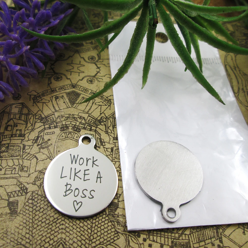 10 шт. подвески из нержавеющей стали Work Like A Boss 5 стилей на выбор сделай сам для