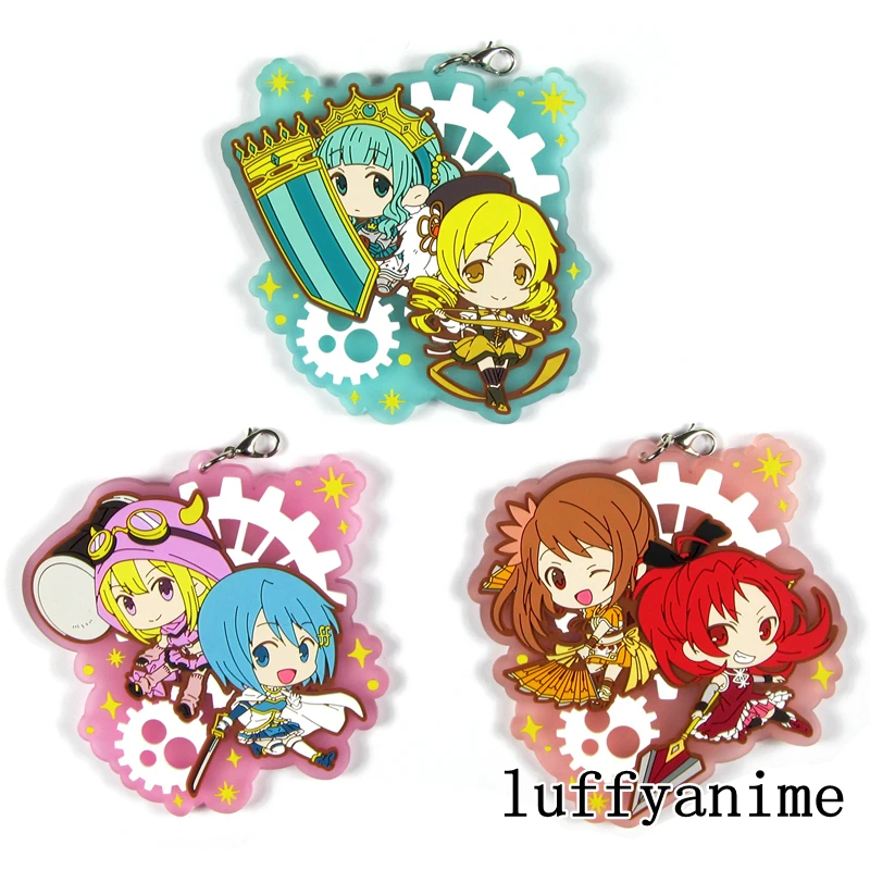 

Puella Magi Madoka Magica Side Story Magia Record Rubber Mascot Pendant Futaba Sana Mitsuki Ferishia Phone Strap chain Keychain