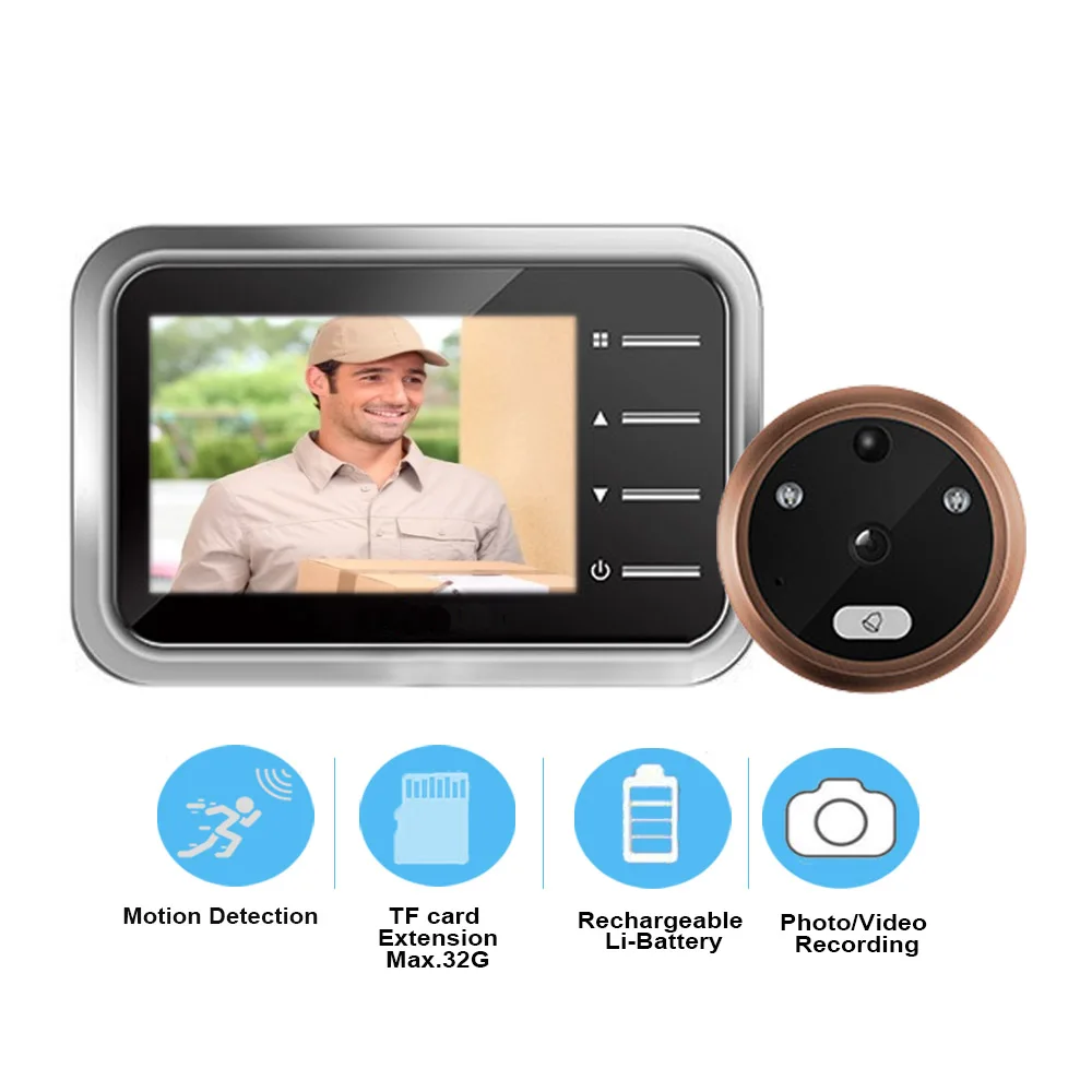 Видео дверной звонок с датчиком движения камера глазок электронное кольцо видео