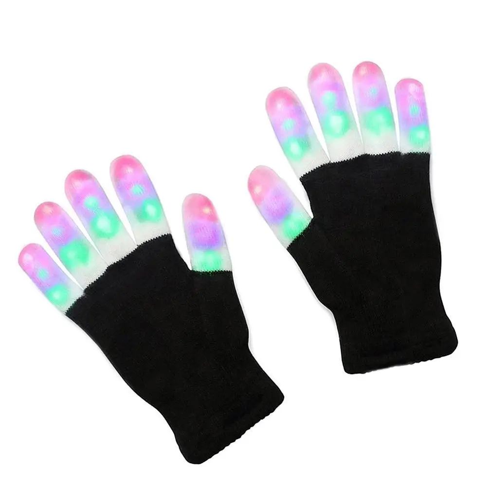 

Перчатки для вечеринок, со светодиодный Ной подсветильник кой, с подсветкой пальцев, перчатки для Хэллоуина, 3 цвета и 6 режимов, с батарейкой