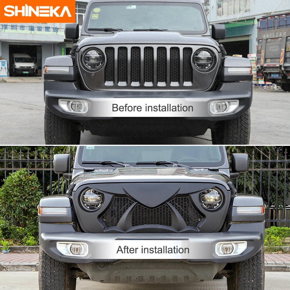 SHINEKA гоночная решетка для Jeep Wrangler JL+ Автомобильная Передняя гоночная решетка декоративная крышка для Jeep Wrangler JL модифицированные аксессуары