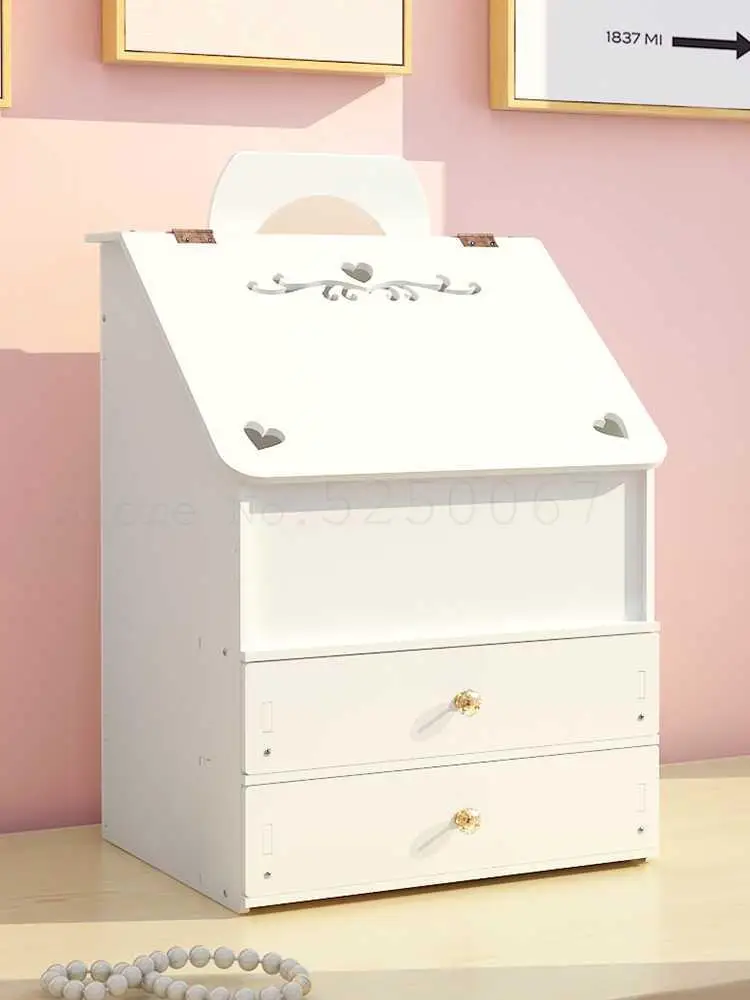 Пыленепроницаемая настольная косметическая коробка для чеков с красным