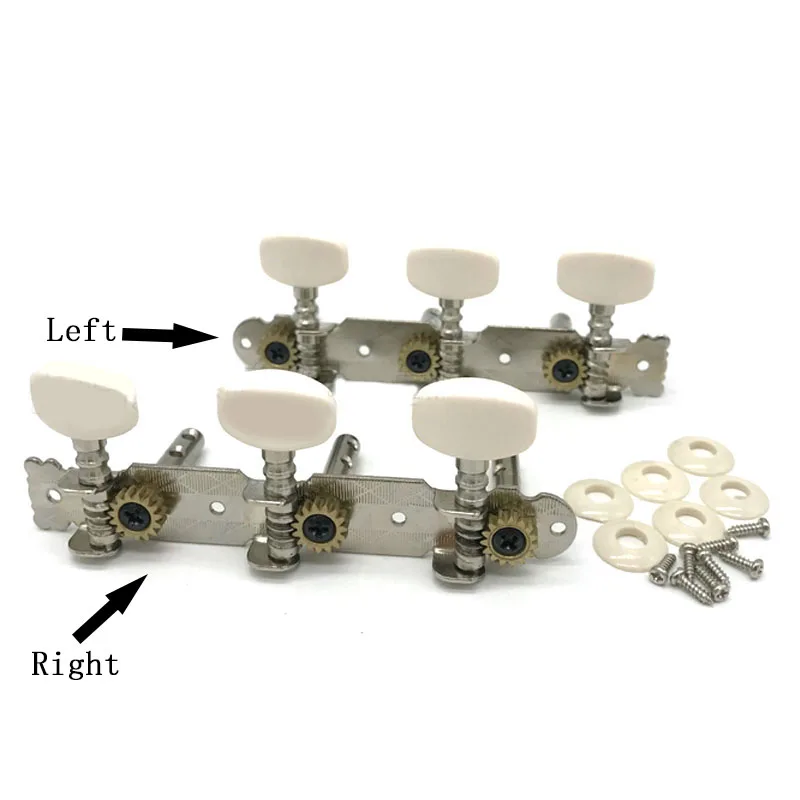 A Set 3R3L Locking String Tuners Tuning Pegs Keys Machine Heads for Folk Acoustic Guitar Chrome Music Instrument | Спорт и
