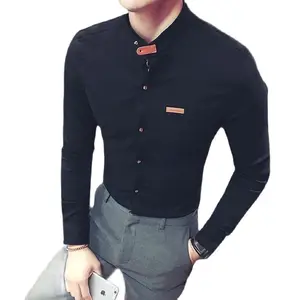 Рубашка с длинным рукавом делового бренда, Повседневная качественная рубашка официально разработана для больших размеров, однотонные рубашки, новинка 2021