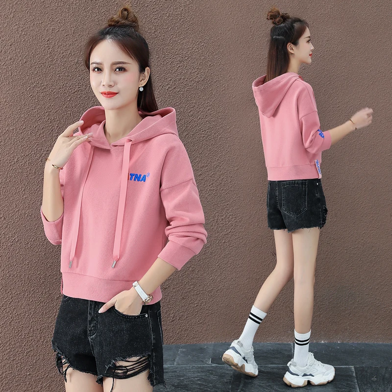 

Thick Cropped Sweatshirt Hoodie Women 2020 Korean Style Sweatsuit Warm Hoodie Loose Fashion Bluzy Damskie Pullover Hoodie EG60
