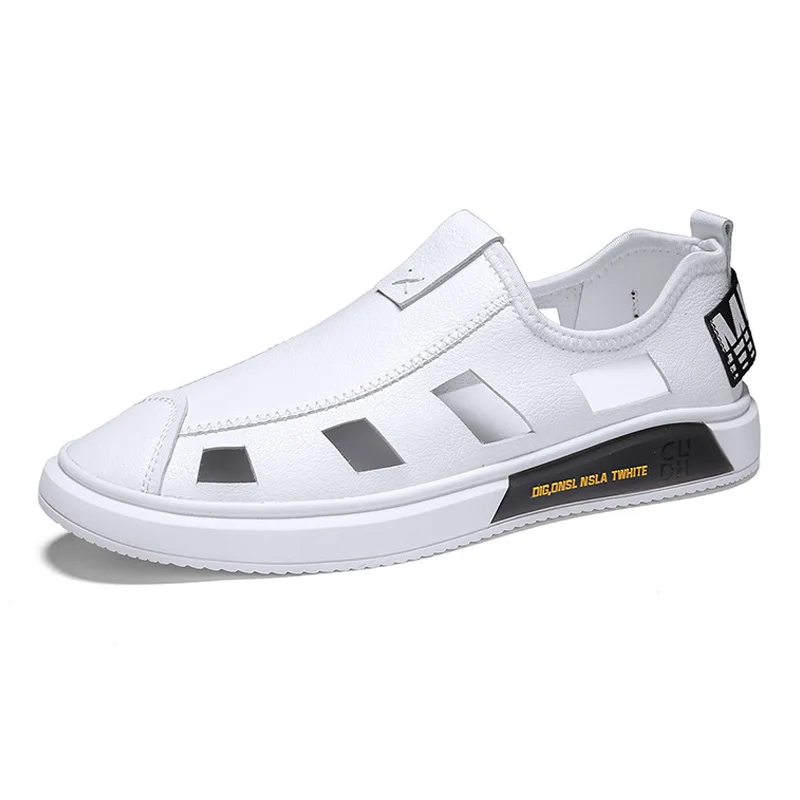 

New Summer Fashion Sandals Men Leather Shoes PU Leather Soft Comfortable Male Summer Shoes Beach Holiday Footwear A2328