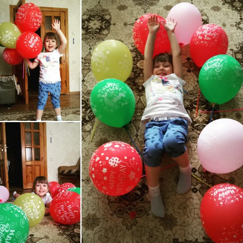 10 шт./лот 12 дюймовые латексные воздушные шары с надписью на день рождения