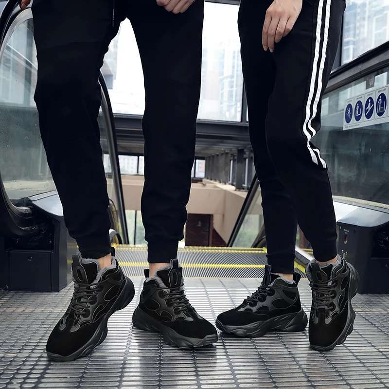 Men's Sneakers Casual Plus Velvet Winter Warm Short Ankle women Boots Plush Man's High-top women Snow Shoes Обувь Мужская