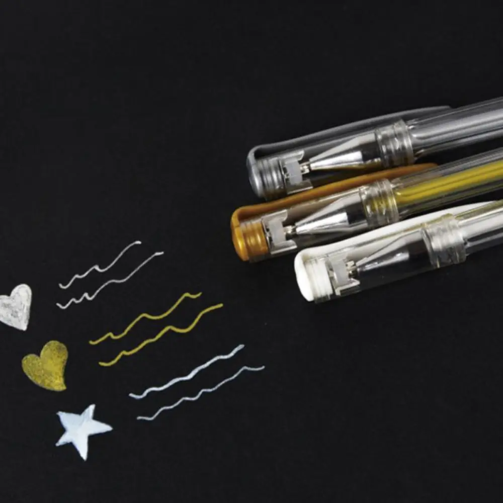 3 шт. 0 7 мм белая Золотая Серебряная гелевая ручка линия Рисование эскиз изюминка