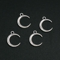 40pcslots 16x20mm antique silver plated new moon charms pendants for keychain jewellery making supplies parts handmade kit