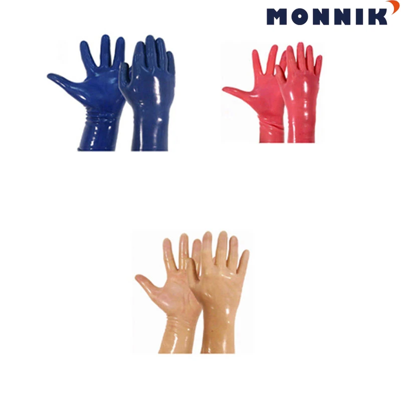 

Новые латексные перчатки MONNIK разных цветов, Длинные латексные перчатки, перчатки для косплея, литые короткие перчатки