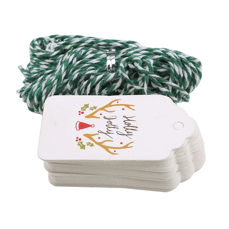 100 шт + 11 м креативная пустая Закладка крафт бумага бирка со струной ручной работы